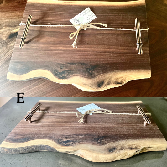 BORDEAUX - Live Edge Charcuterie Boards, Live Edge Serving Boards with Handles, Cheese Boards