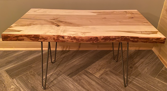 live edge ambrosia maple hardwood maple maple live edge lighter color wood coffee table or end table
