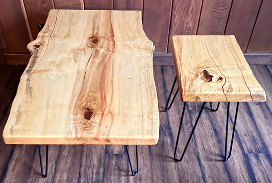 Flaming Box Elder Coffee Table and End Table Set