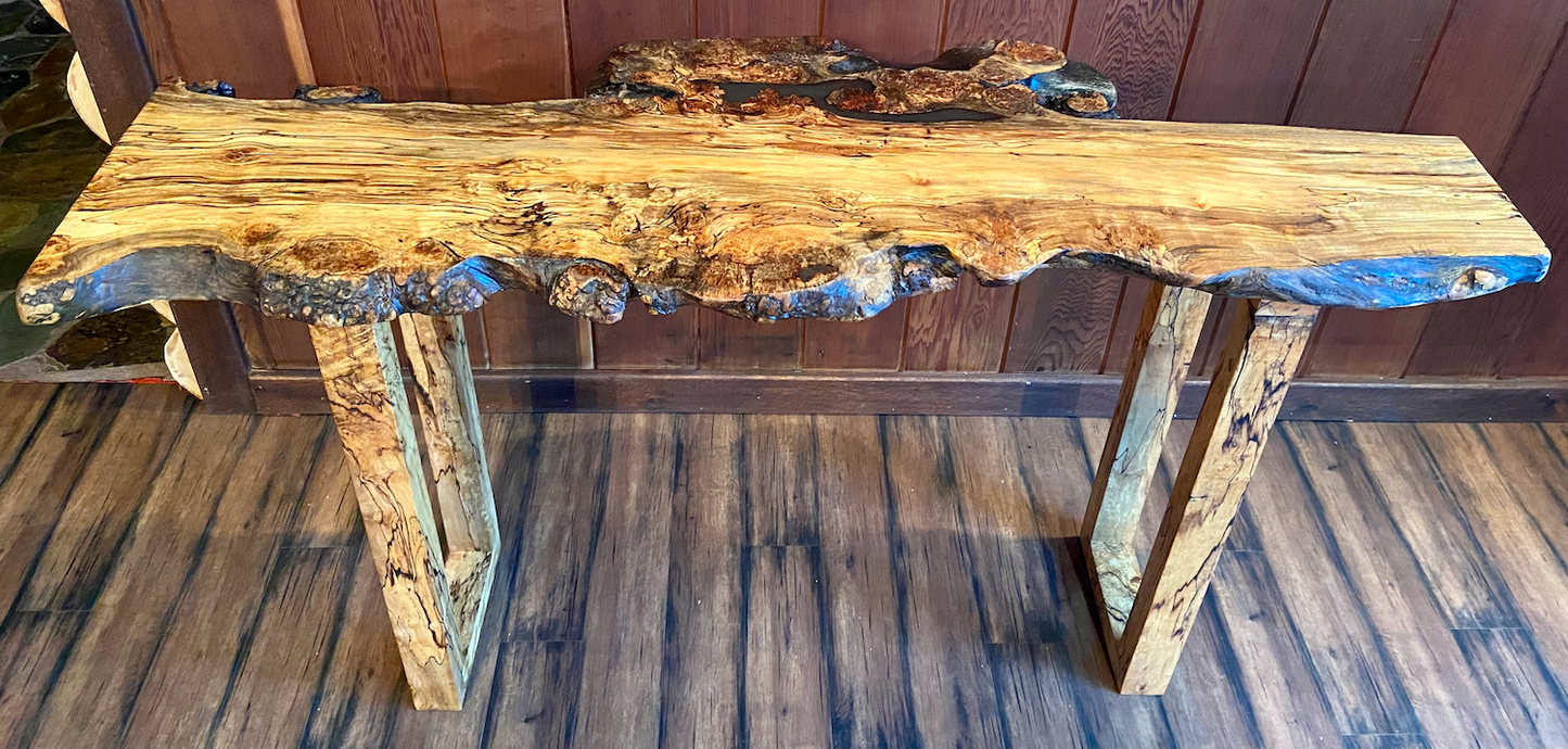 Large Set: Custom Spalted Maple Bookcases and Tables Sets (And Coasters Too!)