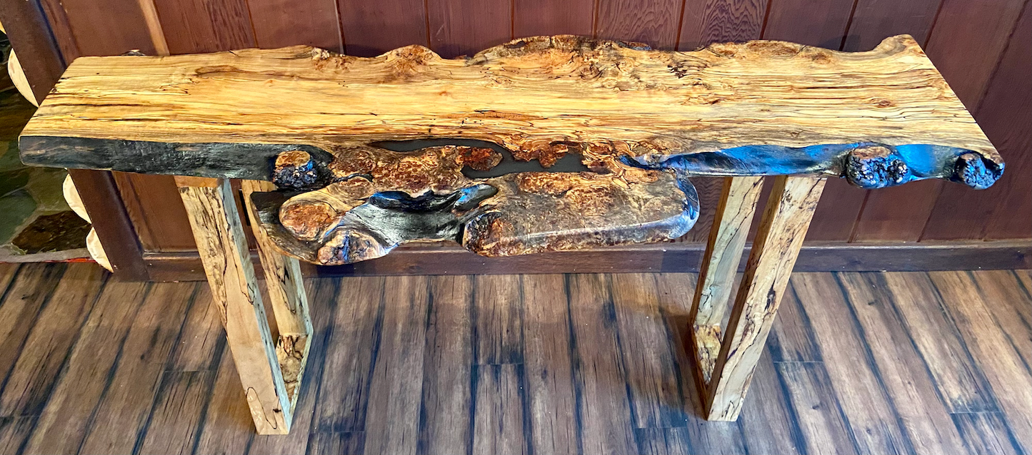 Large Set: Custom Spalted Maple Bookcases and Tables Sets (And Coasters Too!)