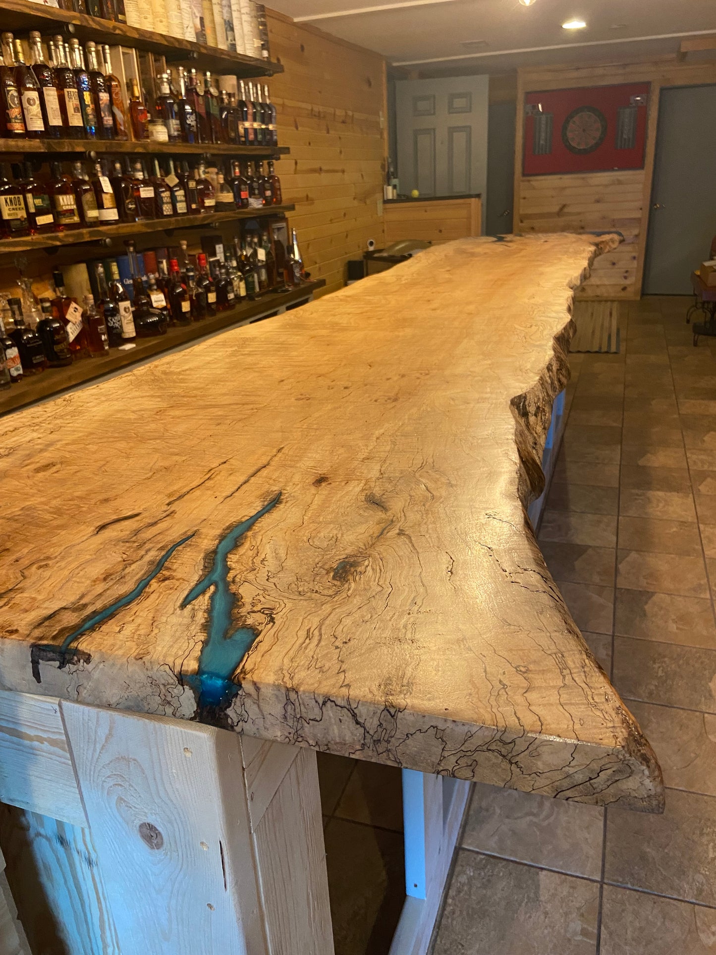 custom spalted maple bar top