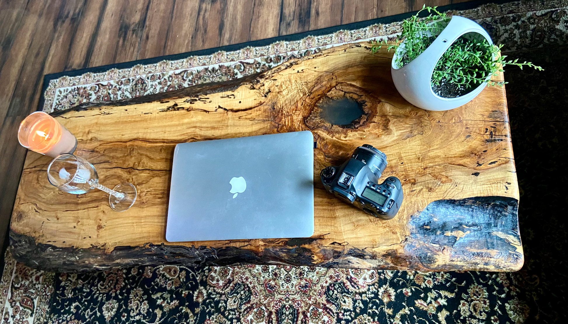 Gorgeous Live Edge Spalted and Wormy Maple Coffee Table