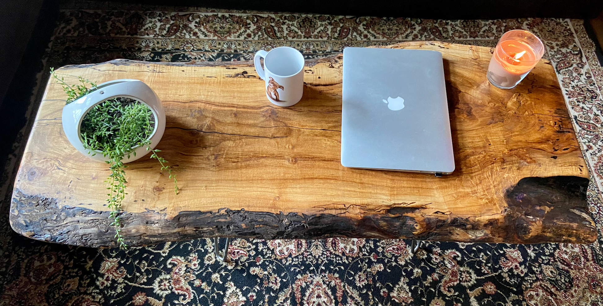 Gorgeous Live Edge Spalted and Wormy Maple Coffee Table