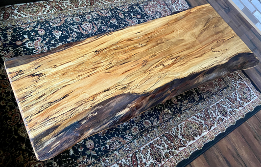 Long & Ultra Spalted Live Edge Maple Coffee Table, Console Table, Sofa Table, Entryway Table, Live Edge Bench, Natural Edge Spalted Maple