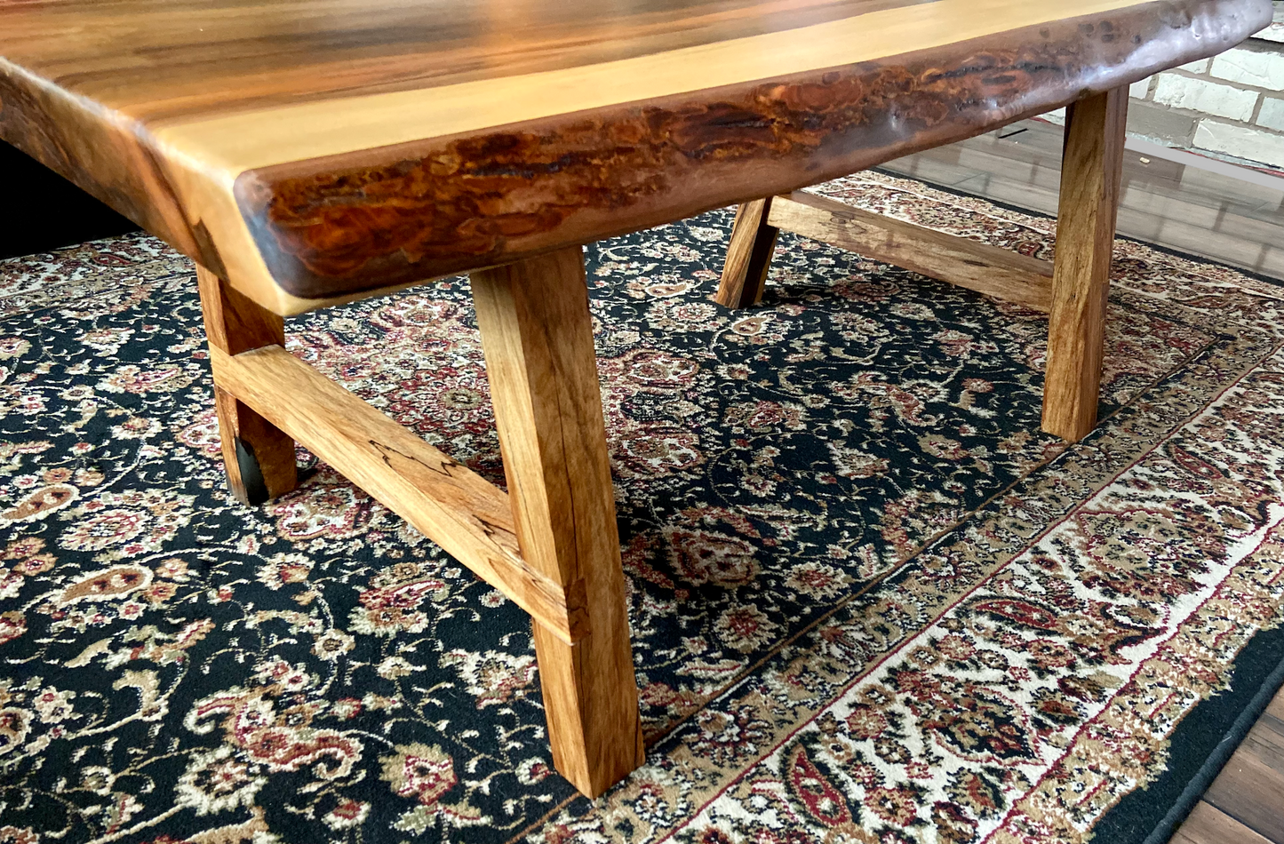 Resilient Live Edge Maple Coffee Table with Heavy Ambrosia