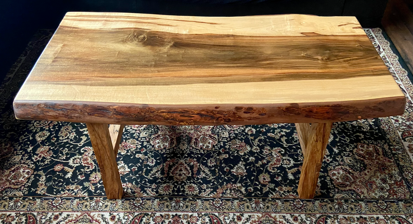 Resilient Live Edge Maple Coffee Table with Heavy Ambrosia