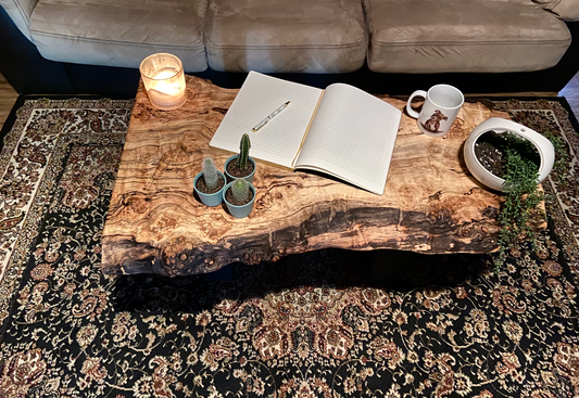 Unique Mid-Size Live Edge Spalted Maple Coffee Table - 36" x 20" (SOLD)