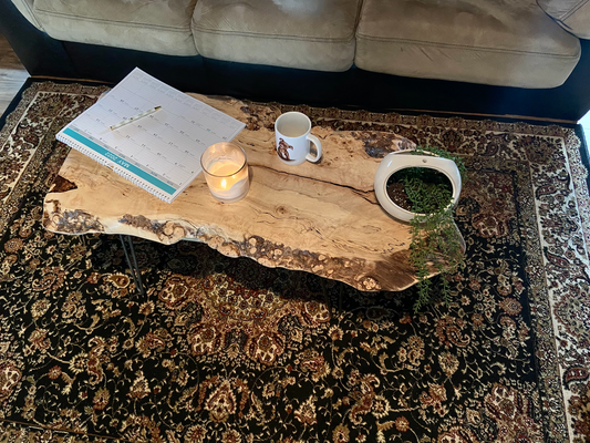 Mid-Size Spalted Maple Coffee Table - 36" x 15" (SOLD)
