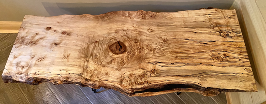 Long Live Edge Spalted Maple Table - 48” x 20” (SOLD)