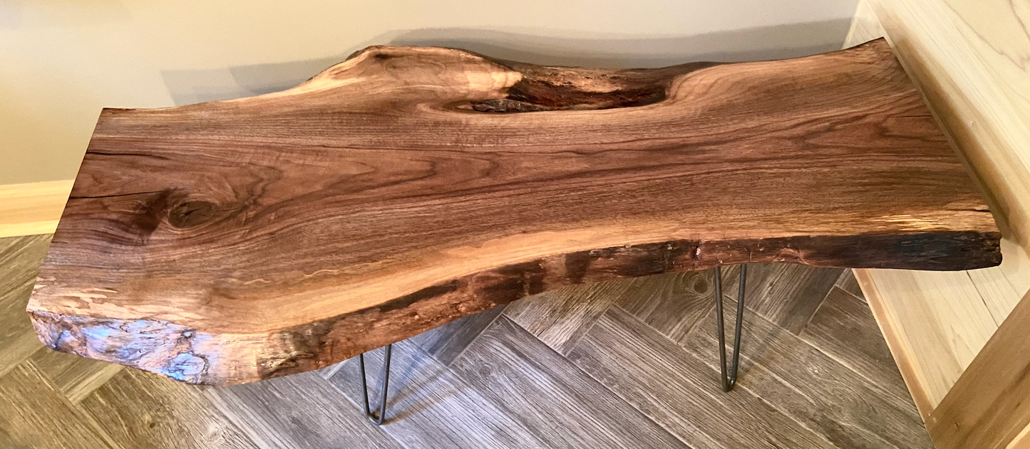 Rugged Live Edge Black Walnut Table or Rustic Live Edge Bench (SOLD)