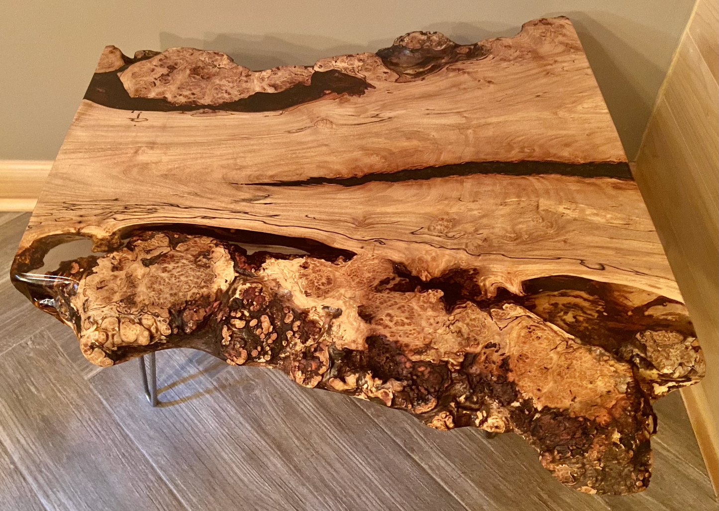 Wider Ultra Unique Live Edge Spalted and Burl Maple Wood Coffee Table (SOLD)