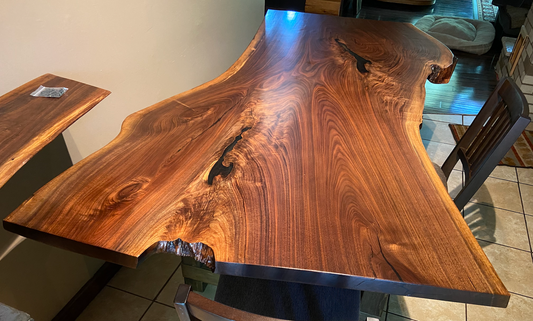 Large Live Edge Black Walnut Dining Table