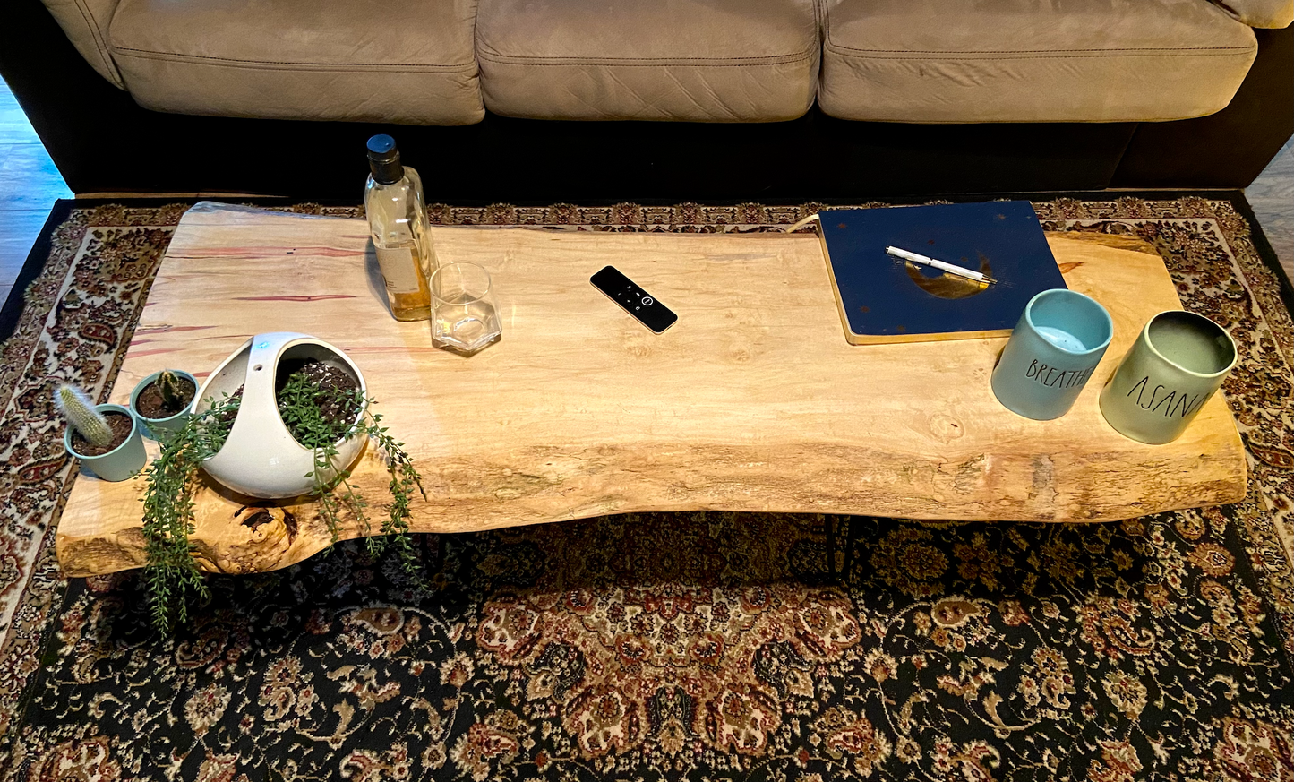 Simple and Beautiful Flame Box Elder Coffee Table