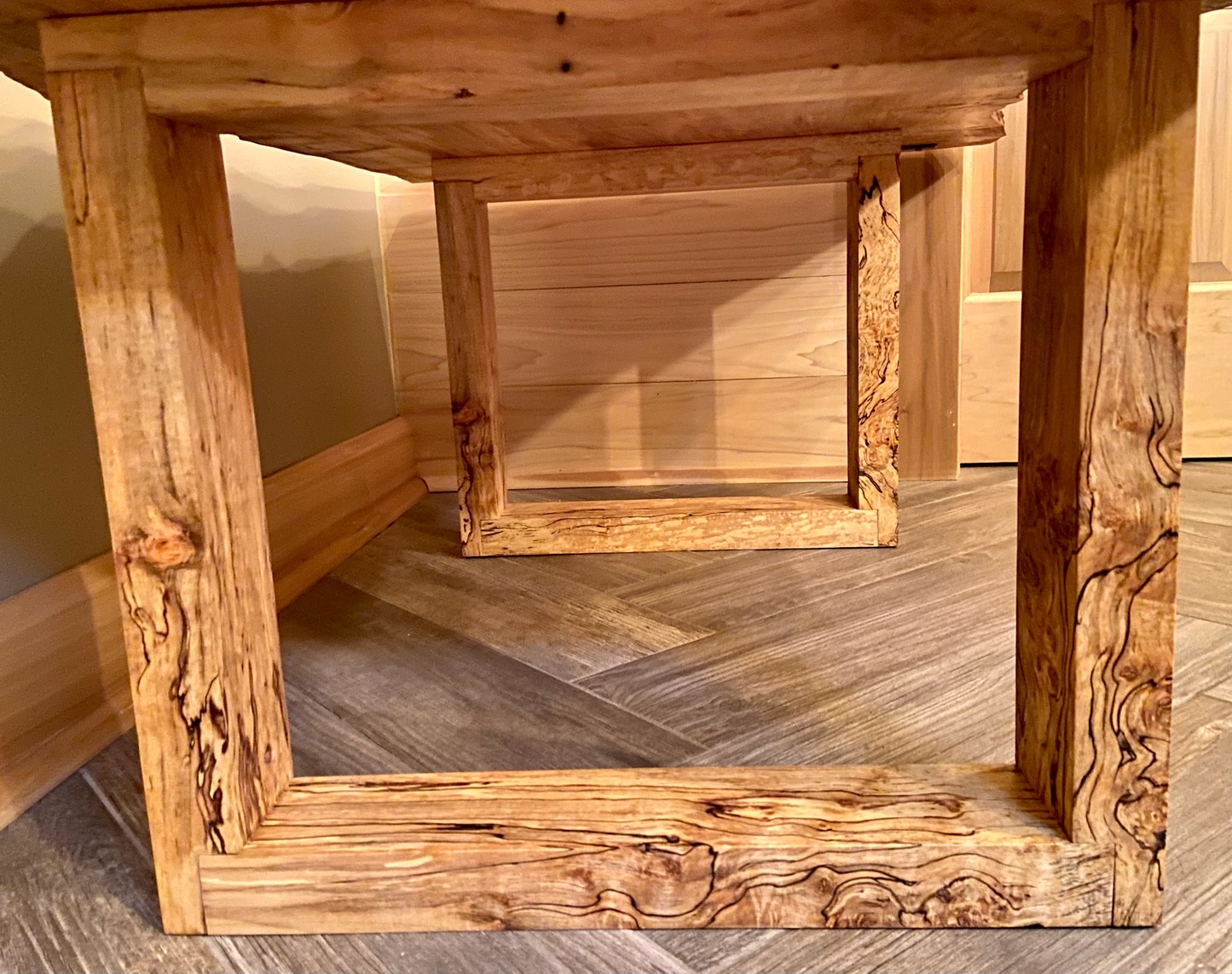 Large Set: Custom Spalted Maple Bookcases and Tables Sets (And Coasters Too!)