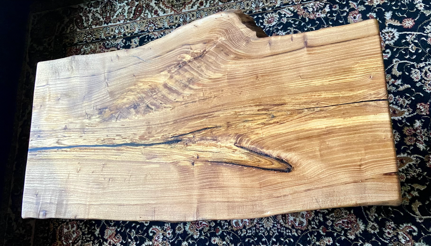 Unique Live Edge English Chestnut Coffee Table with Beautiful Grain Patterns