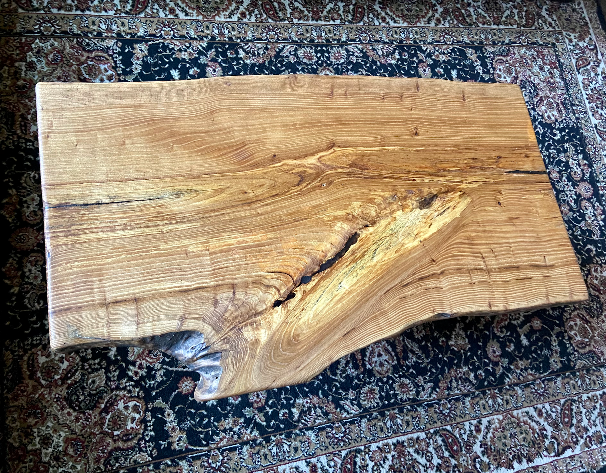 Naturally Beautiful Live Edge Chestnut Coffee Table with Unique Shape