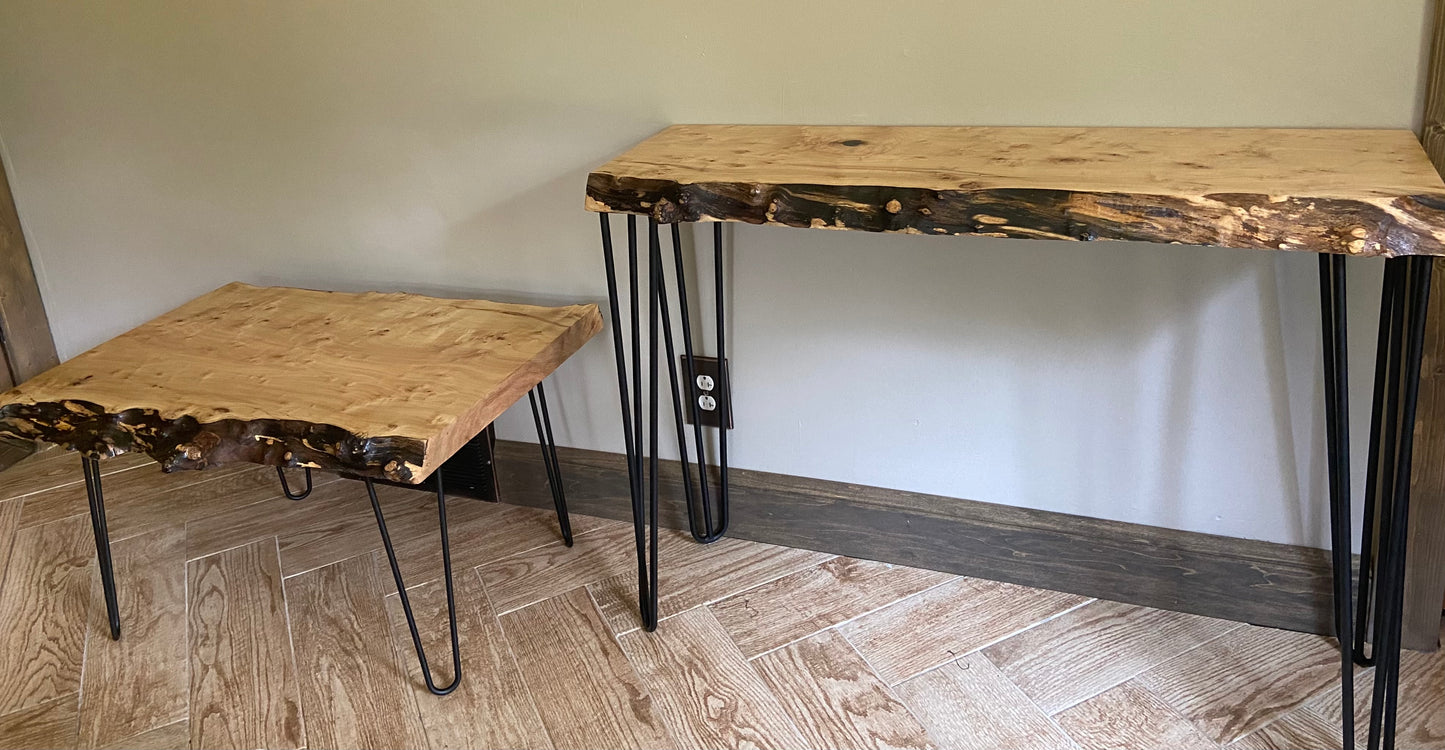 Spalted Maple Console Table and End Table Set (SOLD)