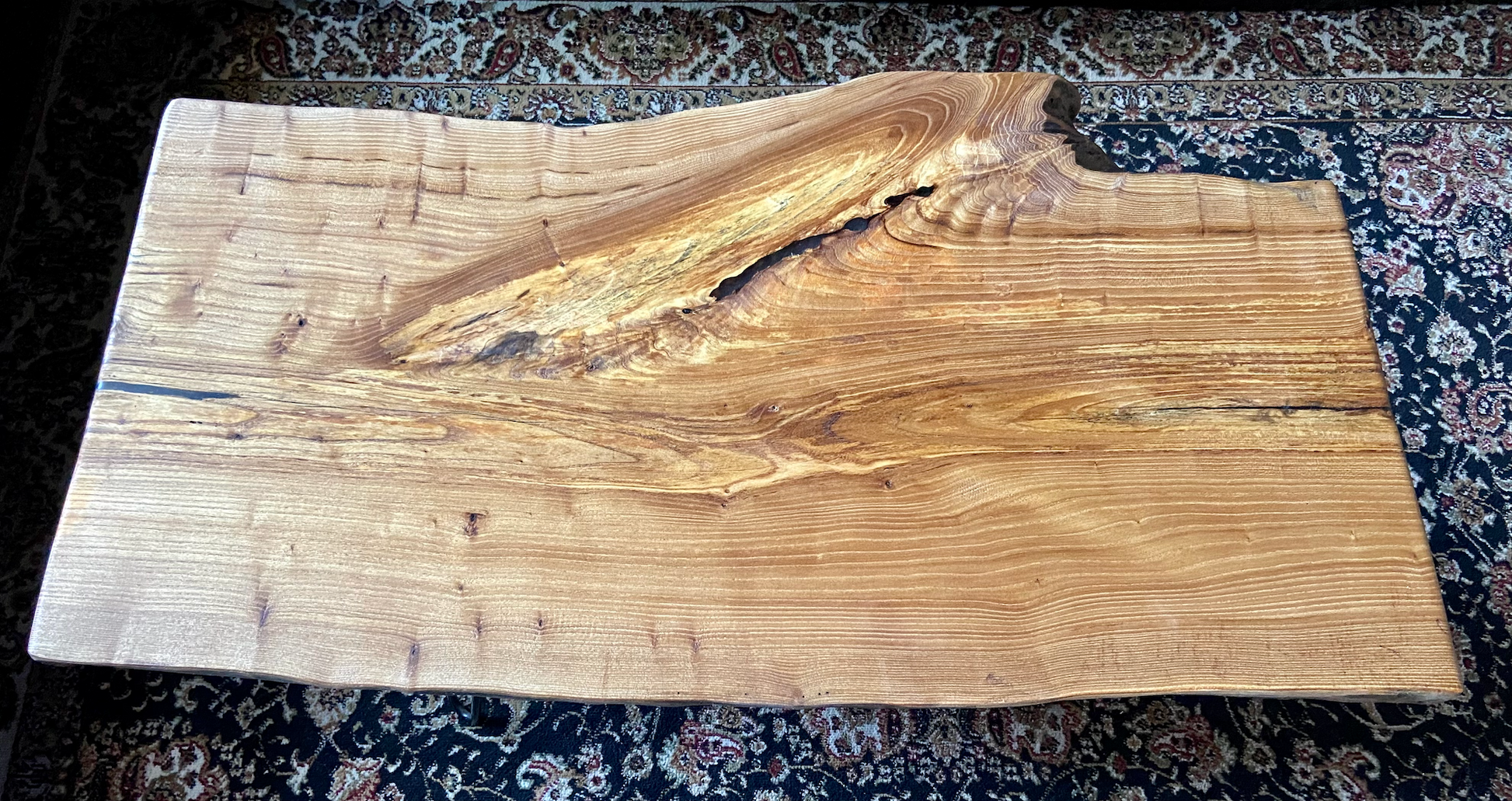 Naturally Beautiful Live Edge Chestnut Coffee Table with Unique Shape