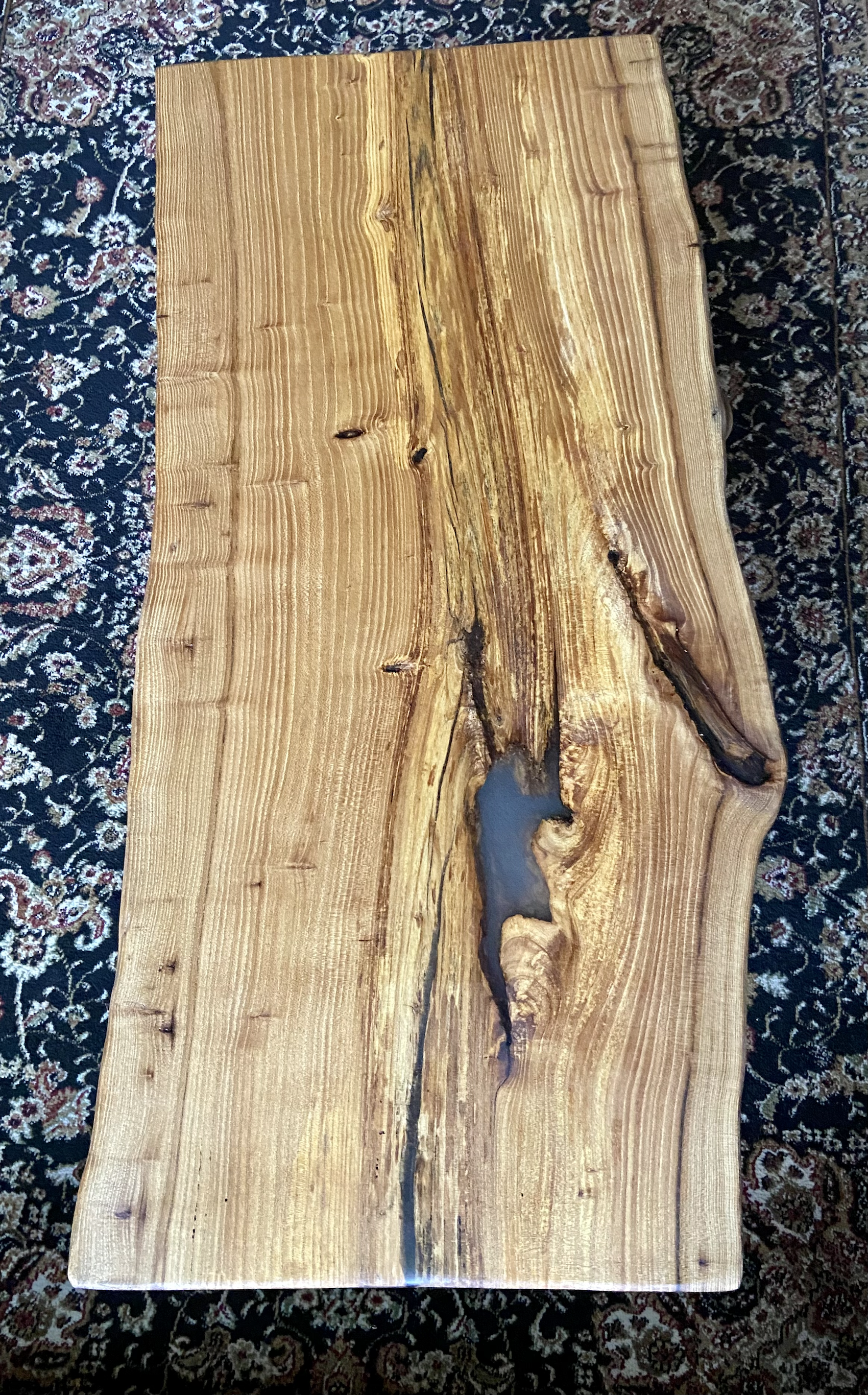 Live Edge Wormy Chestnut Coffee Table w/ Beautiful Natural Voids, Grain Patterns, and Knots