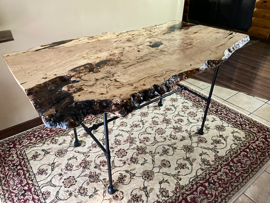 Large Rustic Live Edge Spalted Maple Table