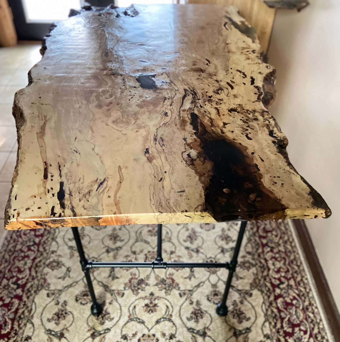 rustic maple table rugged maple table unique spalted maple live edge table