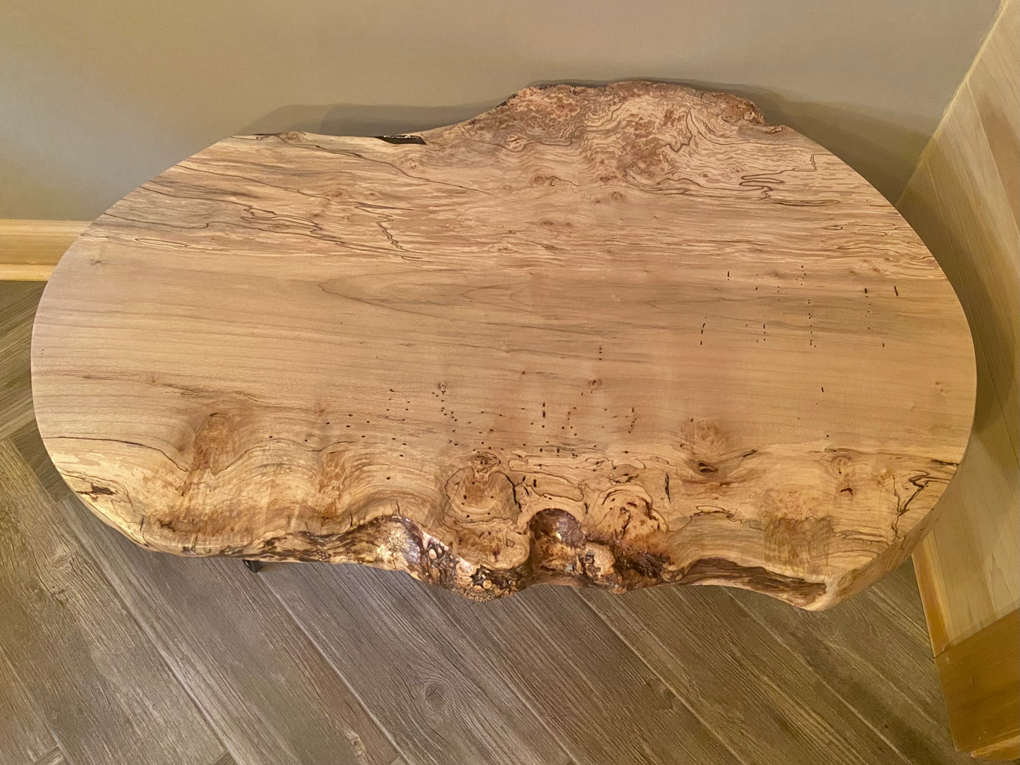Rounded Live Edge Spalted Maple Coffee Table