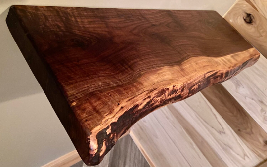 Live Edge Slab Wood Walnut with White Resin Fill