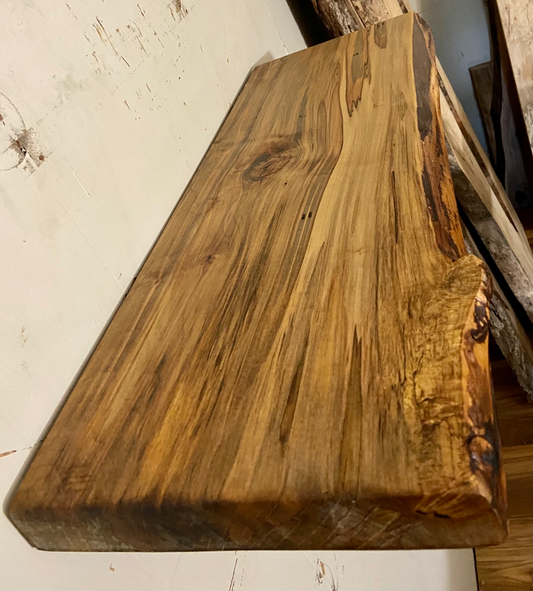 Live Edge Ambrosia Maple Farmhouse Floating Shelves (SOLD)